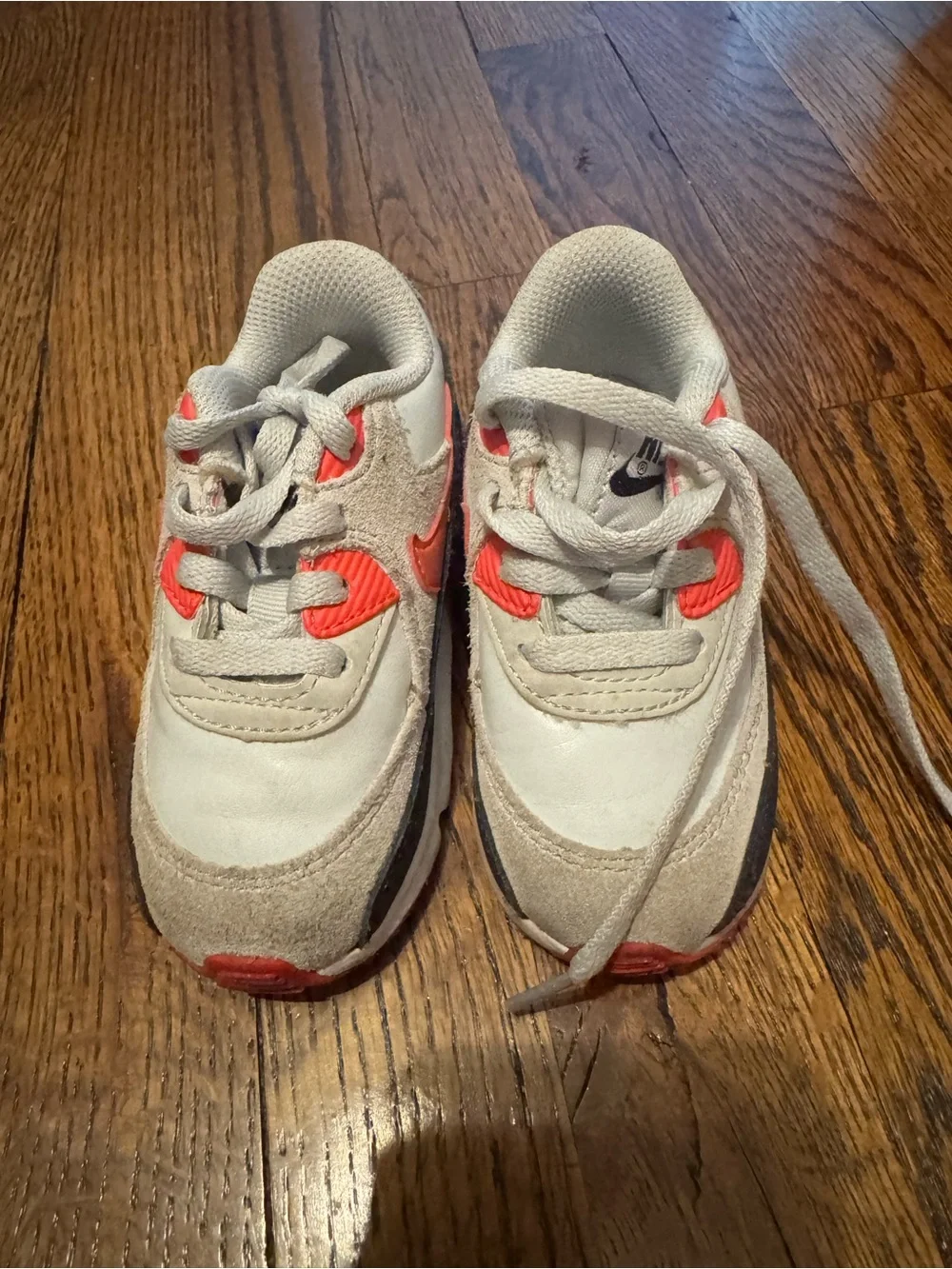 Nike Kids White and Coral Accent Sneakers